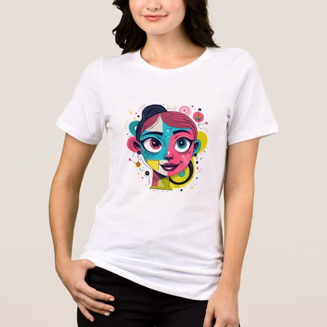 "Chromatic Dream" - Abstrakter Pop Tri-Blend Shirt (Vorderseite)