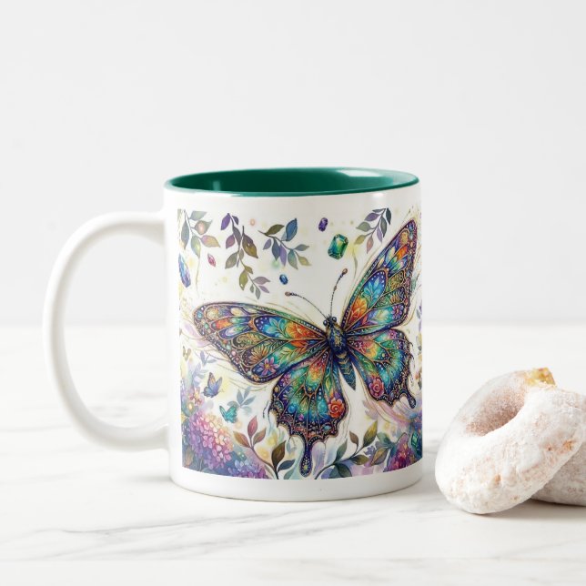 chromatic flight Mug Zweifarbige Tasse (Mit Donut)