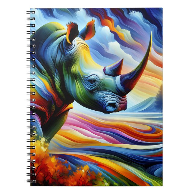 Chromatic Horizon Rhino Notizbuch Notizblock (Vorderseite)