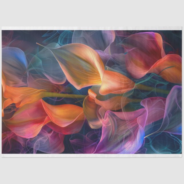 Chromatic Vibranred Calla Lillie Decoupage Seidenpapier (Vorderseite)