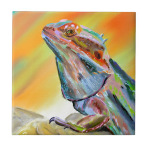 Chromatische bärtige Drache-Digital-Farbe Fliese