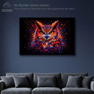Chromatische Eule – Wandkunst Druck Poster
