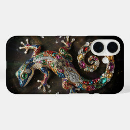 Chromatische Gecko-Wandkunst | Lebendiger Kristall iPhone 16 Hülle