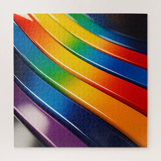 Chromatische Kurven — glänzende Regenbogenribbons  Puzzle (Vertikal)