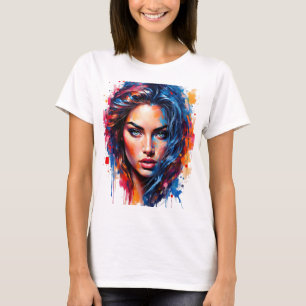 Chromatische Maus - Neon-Splash-Portrait T-Shirt