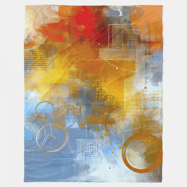 Chromatische Skyline: Puls der urbanen Abstraktion Fleecedecke (Vorderseite)