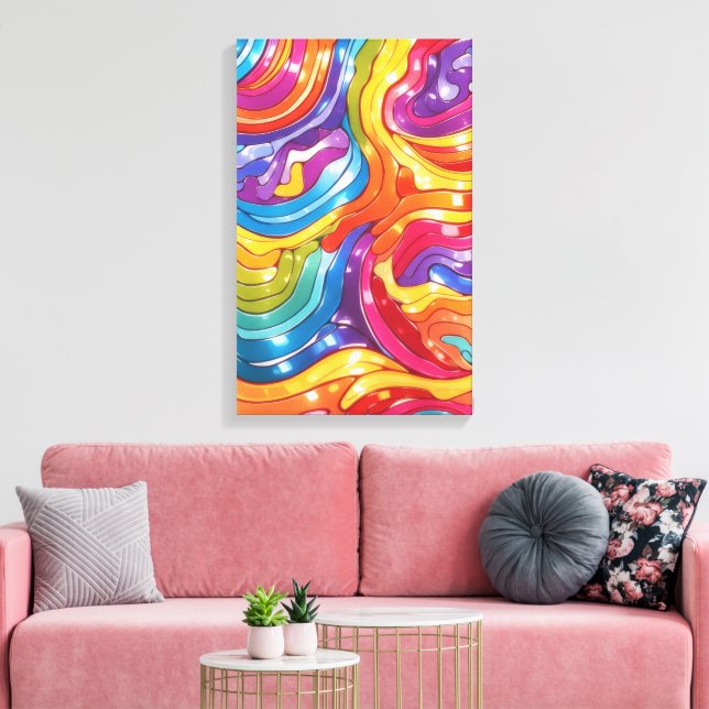 Chromatische Strömung farbige abstrakte Wandkunst Leinwanddruck (Insitu (Wohnzimmer))