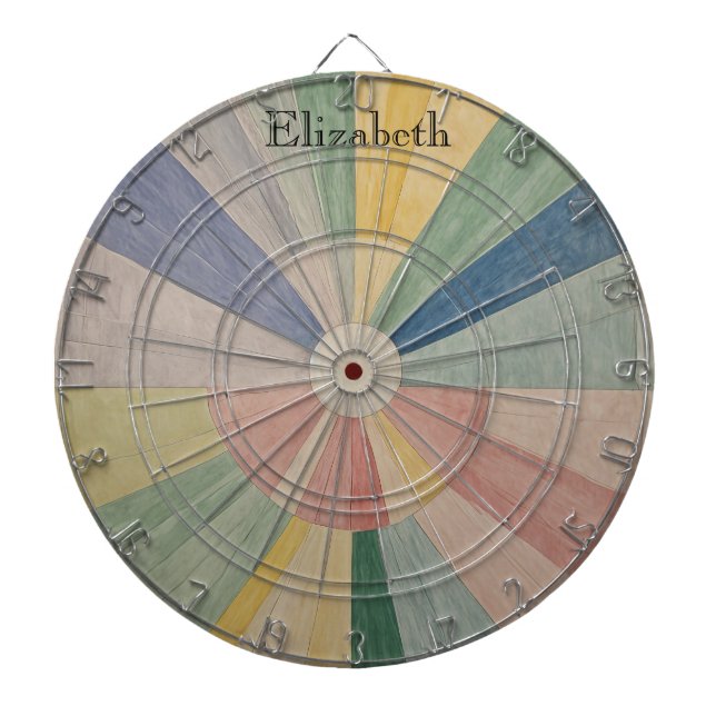 Chromatische Wirbelsäule: Abstrakte Pastellfarbräd Dartscheibe (vorne)