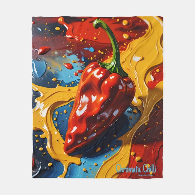 Chromatischer Chili - Ananas-Reich Fleecedecke (Vorderseite)