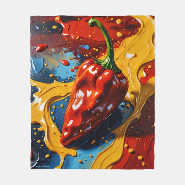 Chromatischer Chili - Ananas-Reich Fleecedecke (Vorderseite)