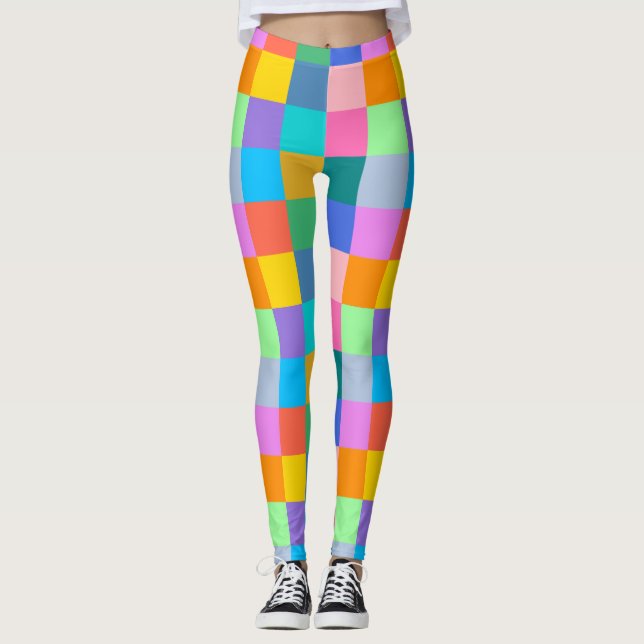 Chromatisches Blockgitter für Party Leggings (Vorderseite)