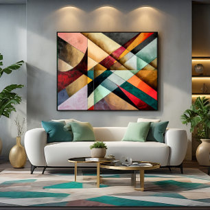 Chromatisches geometrisches Mosaik Leinwanddruck