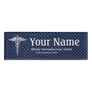 Chromcaduceus-medizinischer Symbolmarine-Umbau Namenschild