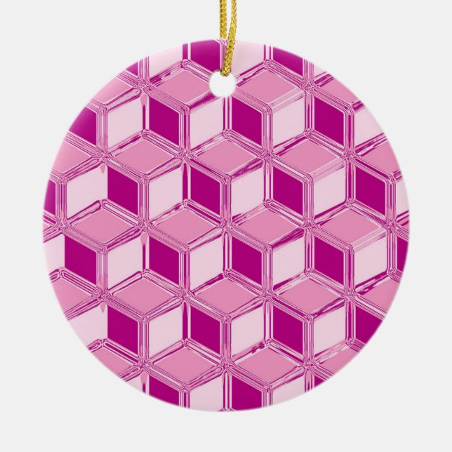 Chrome-3-d-Boxen - fuchsienrosa Keramikornament (Vorne)