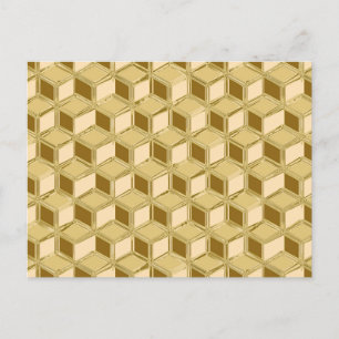 Chrome-3-D-Boxen - goldfarben Postkarte