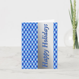 Chrome-3-d-Boxen - Kobaltblau Feiertagskarte