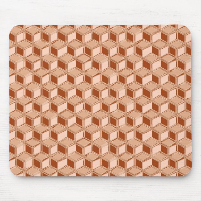Chrome-3-d-Boxen - kupferfarben Mousepad (Vorne)