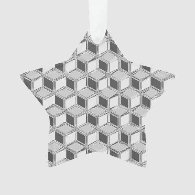 Chrome 3-d Boxen - silber grau Ornament (Vorderseite)