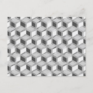 Chrome 3-d Boxen - silber grau Postkarte