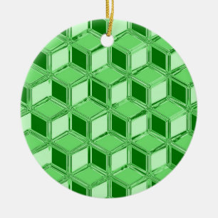 Chrome 3-d Boxen - Smaragdgrün Keramikornament