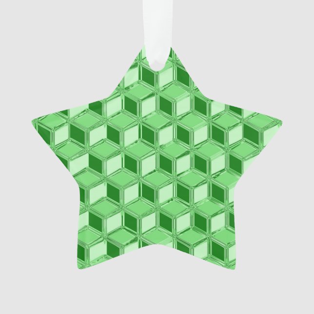 Chrome 3-d Boxen - Smaragdgrün Ornament (Vorderseite)