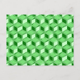 Chrome 3-d Boxen - Smaragdgrün Postkarte