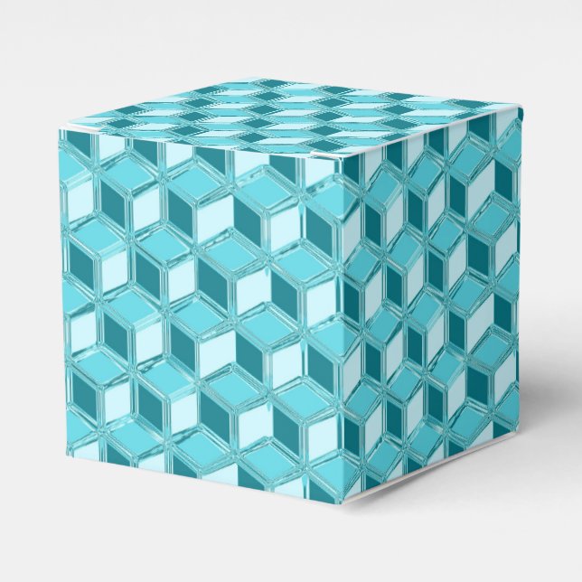 Chrome-3-d-Boxen - Türkis/Aqua Geschenkschachtel (Vorderseite)