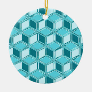 Chrome-3-d-Boxen - Türkis/Aqua Keramik Ornament