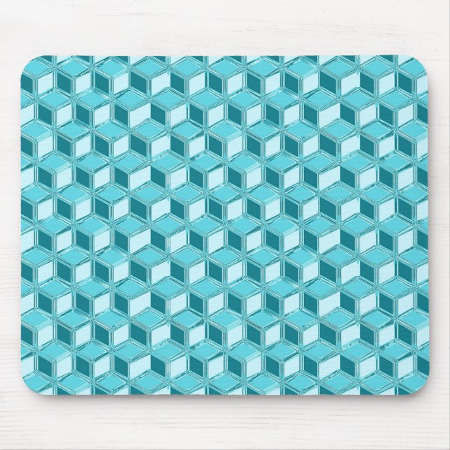 Chrome-3-d-Boxen - Türkis/Aqua Mousepad (Vorne)