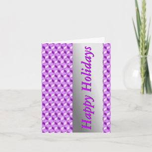 Chrome 3-d Boxen - violett lila Feiertagskarte