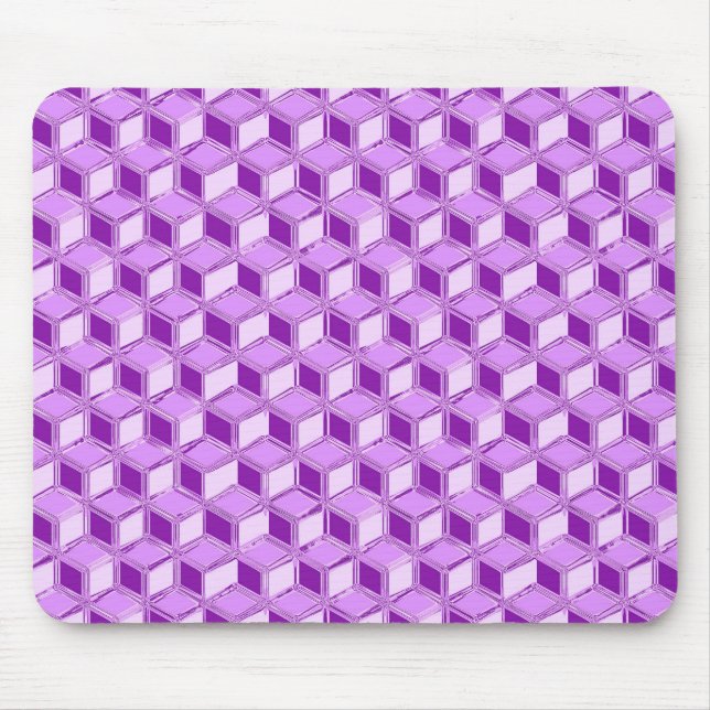 Chrome 3-d Boxen - violett lila Mousepad (Vorne)