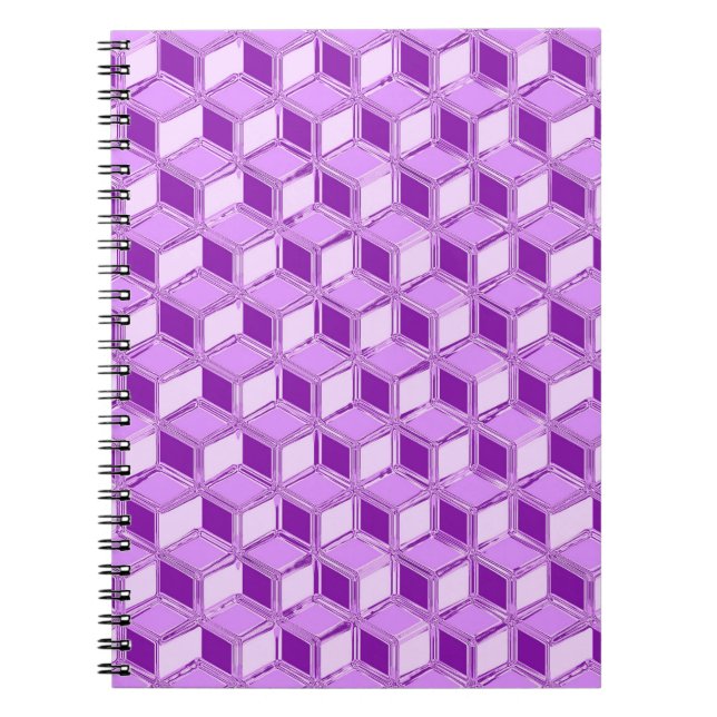 Chrome 3-d Boxen - violett lila Notizblock (Vorderseite)