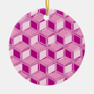 Chrome 3D-Boxen - Fuchsia-Rosa Keramikornament