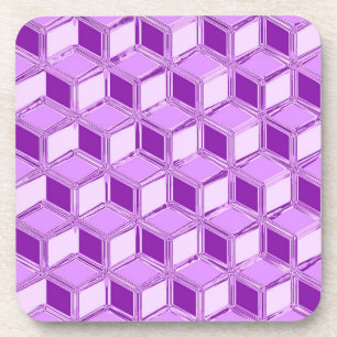 Chrome 3D-Boxen - violett lila Getränkeuntersetzer