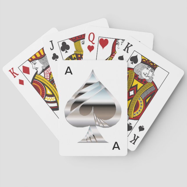 Chrome Ace of Spades Classic Playing Cards Spielkarten (Rückseite)