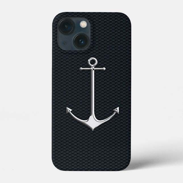 Chrome Anchor auf Honeycombs Nautical Lifestyle Case-Mate iPhone Hülle (Rückseite)