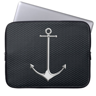 Chrome Anchor auf Honeycombs Nautical Lifestyle Laptopschutzhülle