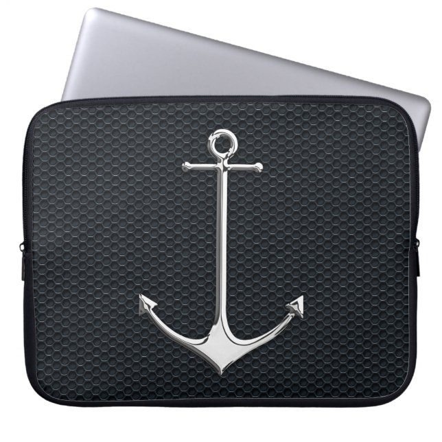 Chrome Anchor auf Honeycombs Nautical Lifestyle Laptopschutzhülle (Vorderseite)