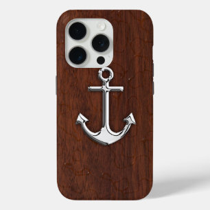 Chrome Anchor auf nassem Mahogany Print iPhone 15 Pro Hülle
