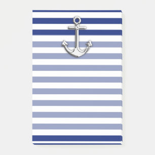 Chrome Anchor auf Navy Stripes Post-it Klebezettel