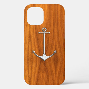 Chrome Anchor auf Teak Veneer Print Case-Mate iPhone Hülle