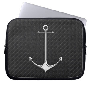 Chrome Anchor Leather Schachbretts Nautische Lifes Laptopschutzhülle