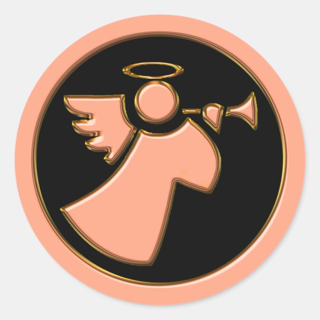 CHROME ANGEL MIT TRUMPET RUNDER AUFKLEBER (Vorderseite)