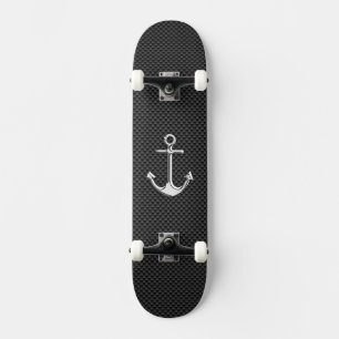 Chrome-Anker auf Kohlenstofffaser Skateboard