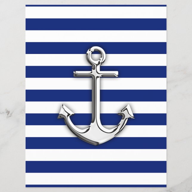 Chrome Anker auf navy Streifen Flyer (Vorne)