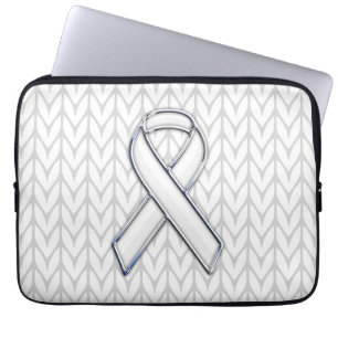 Chrome auf dem "White Strick Ribbon Awareness Prin Laptopschutzhülle