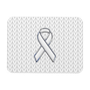 Chrome auf dem "White Strick Ribbon Awareness Prin Magnet