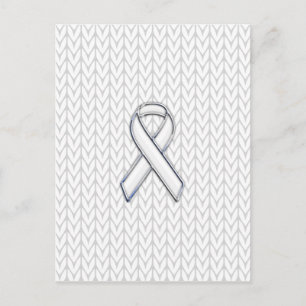 Chrome auf dem "White Strick Ribbon Awareness Prin Postkarte