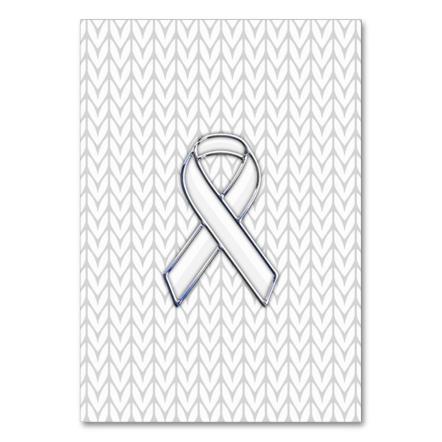 Chrome auf dem "White Strick Ribbon Awareness Prin Tischnummer (Vorderseite)