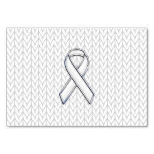 Chrome auf dem "White Strick Ribbon Awareness Prin Tischnummer
